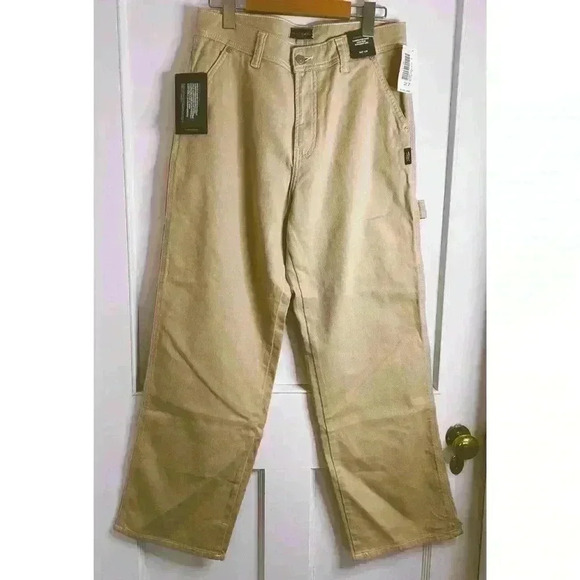 Silver Jeans Relaxed High Rise,  Straight Leg Carpenter Pants in Tan Size 27/29 - Picture 1 of 10